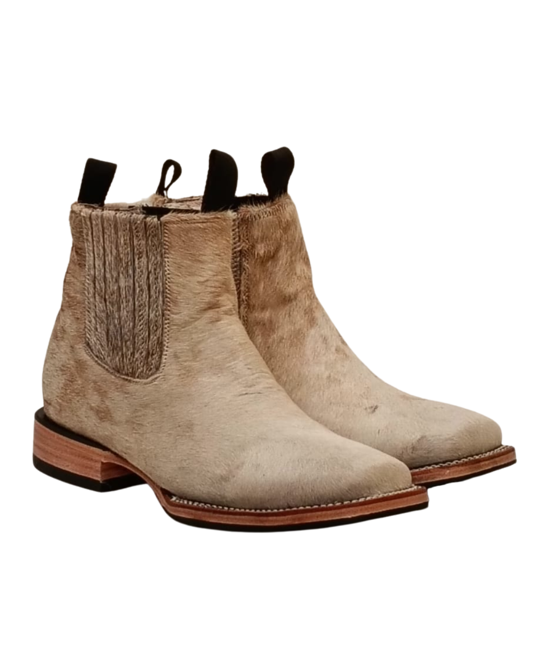 Botín Pelo De Vaca Jaspeado Blanco-Negro- S. Cuero H-R - Imagen 4