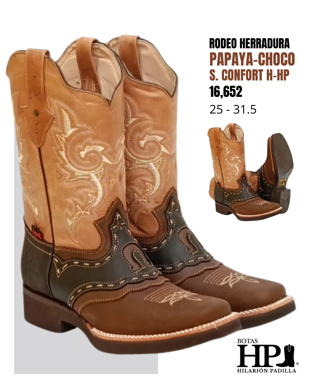 Rodeo A. Herradura Papaya-Choco-Amarillo. S. Confort H-Hp