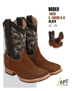 Rodeo Sólida Pelo Vaca Natural, Negro S. Cuero H-R
