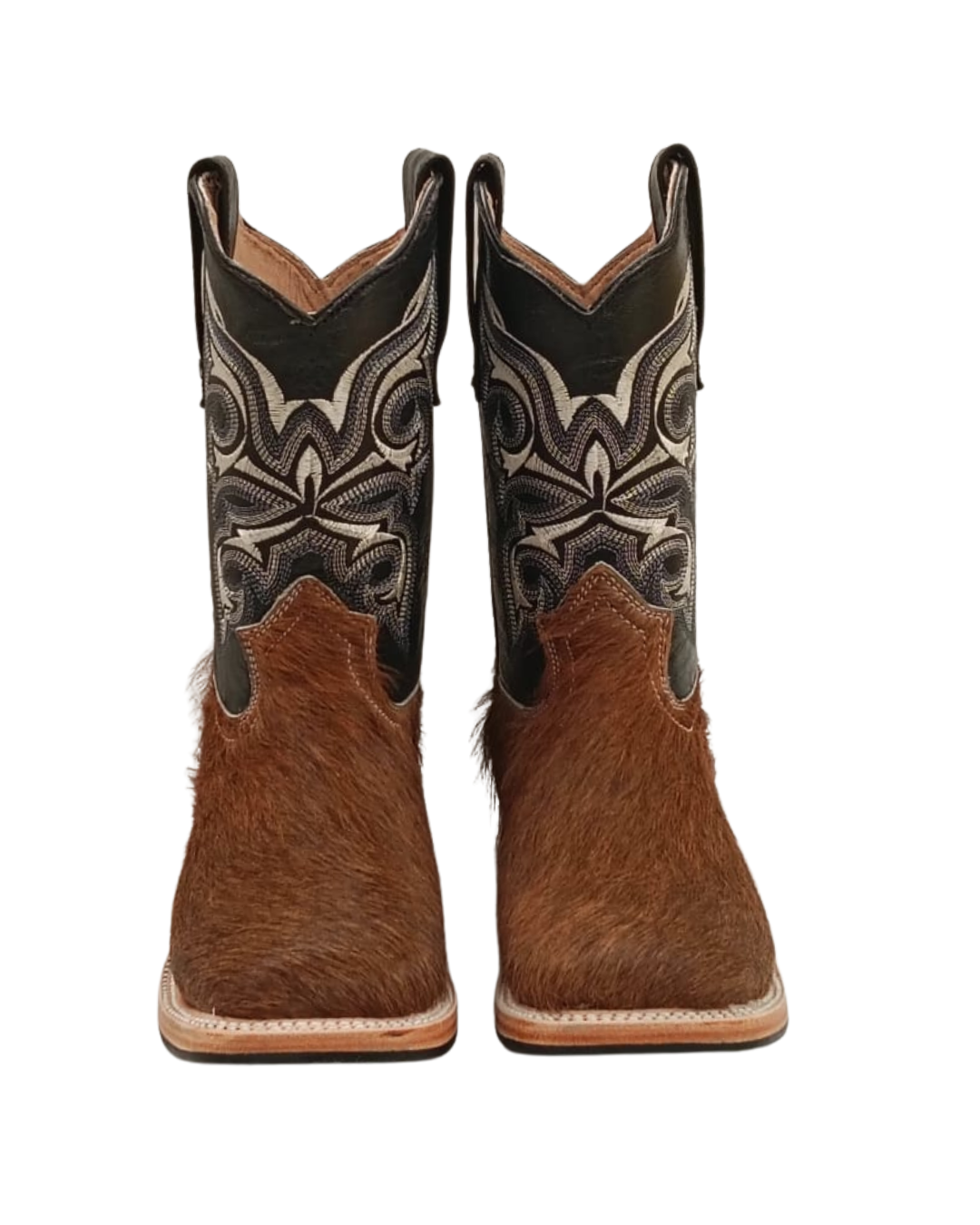 Rodeo Sólida Pelo Vaca Natural, Negro S. Cuero H-R - Imagen 3