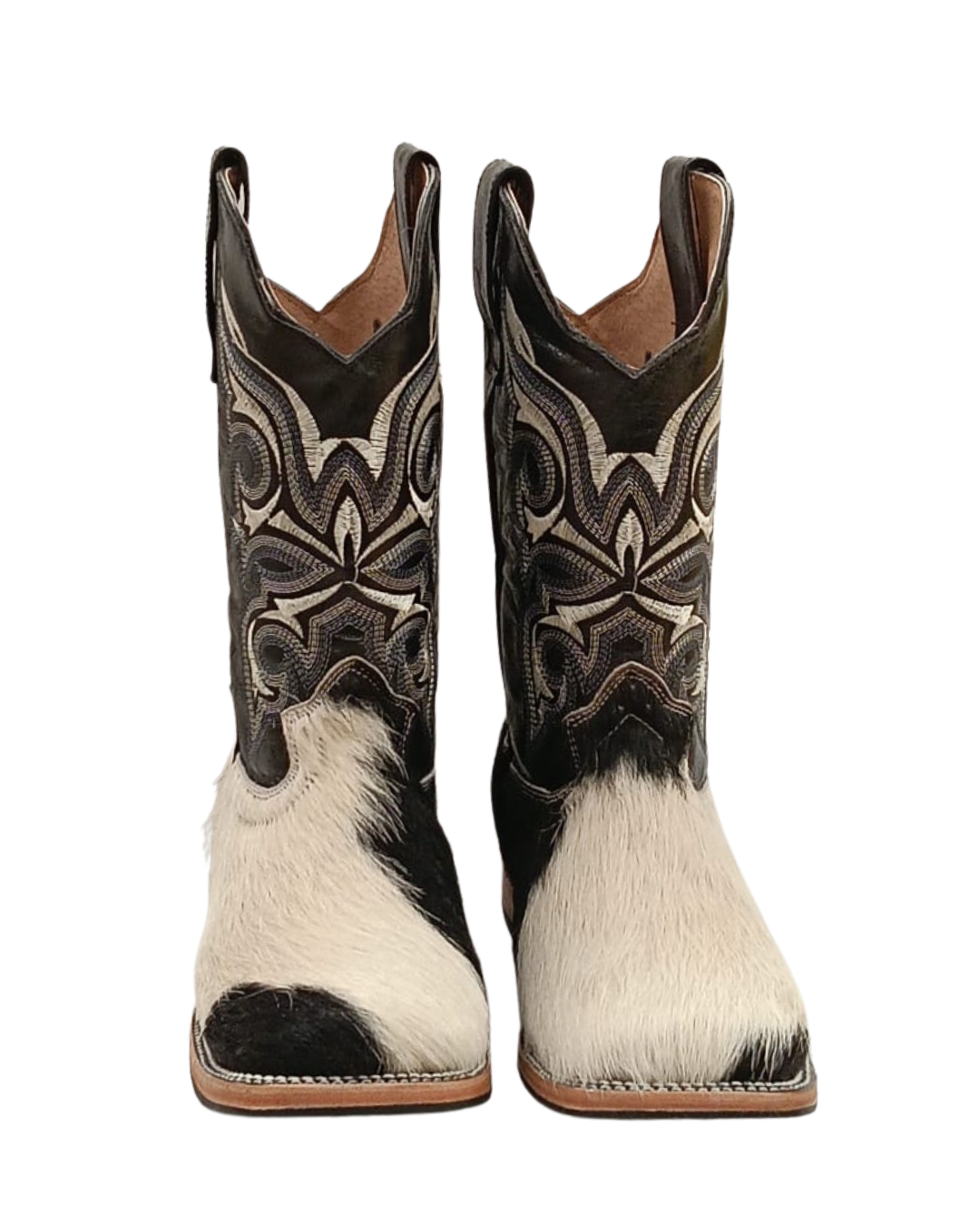 Rodeo Sólida Pelo De Vaca Natural, Negro Dw S. Cuero H-R Mv - Imagen 3