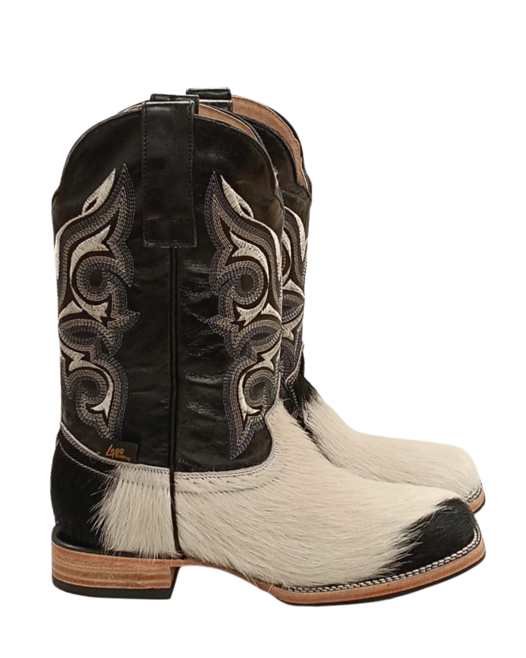 Rodeo Sólida Pelo De Vaca Natural, Negro Dw S. Cuero H-R Mv - Imagen 4