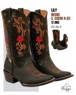 D Lily Negro-Negro B. Flor Roja S. Cuero H-D2