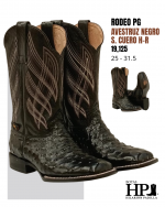Rodeo Sólida Pg Avestruz Negro, Negro Dw S. Cuero Tr H-R