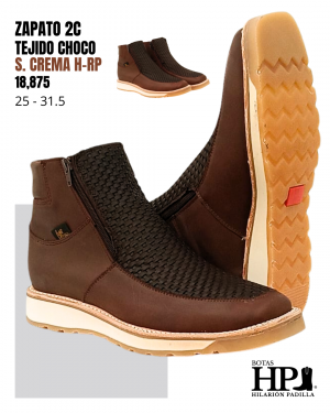 Calzado 2 Cierres Tejido S. Atos Crema H-Rp Choco-Choco