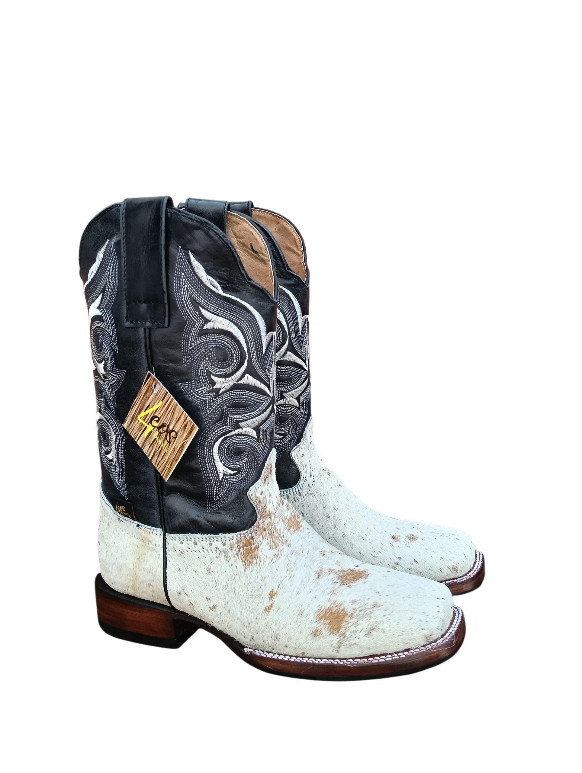 Rodeo Solida Dw Pelo De Vaca Blanco-Negro S. Cuero Mv H-R - Imagen 2