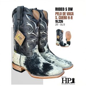 Rodeo Solida Dw Pelo De Vaca Blanco-Negro S. Cuero H-R