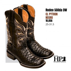 Rodeo Sólida Dw Cl Python Negro, Negro S. Cuero Mv H-R